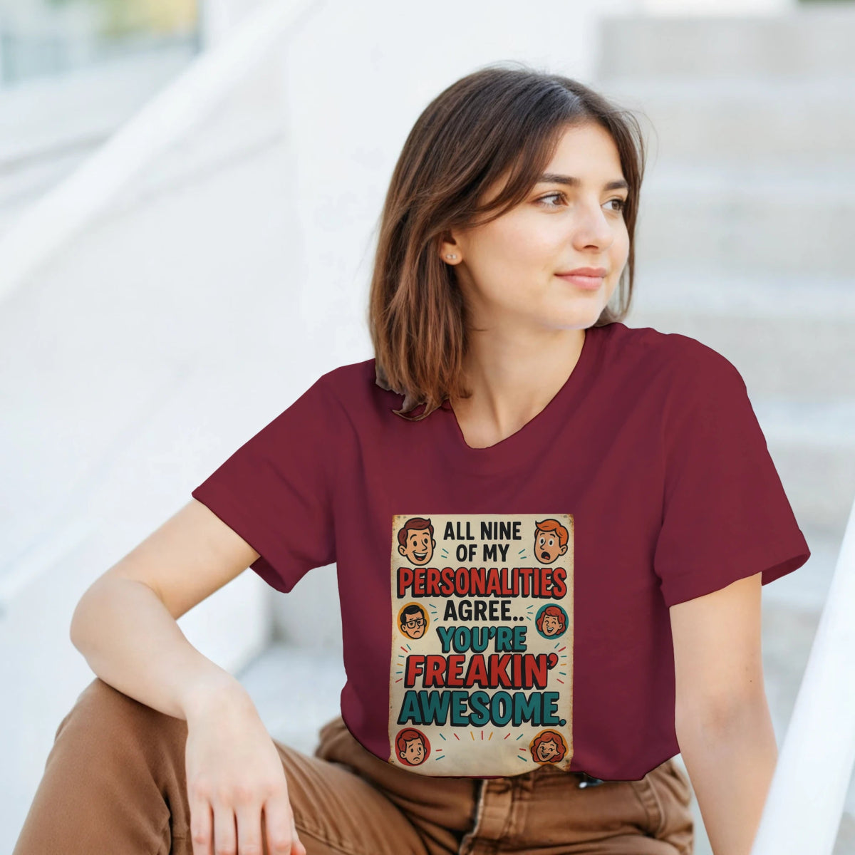 All Nine Of My Personalities Agree You're Awesome T-Shirt - Heavyweight Cotton Tee - Authentic Patriot