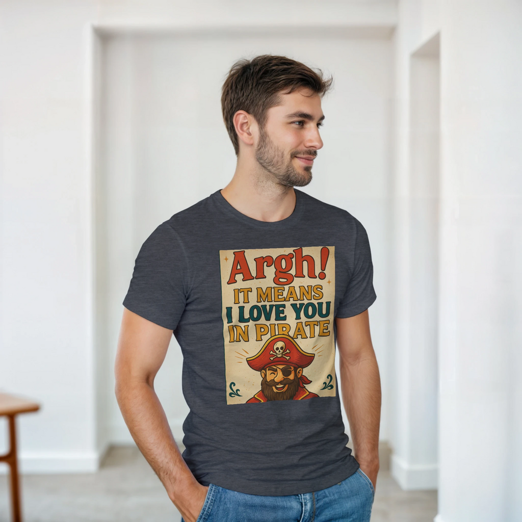 ARHG! It Means I Love You In Pirate – Classic Fit Heavyweight Cotton T-Shirt - Authentic Patriot