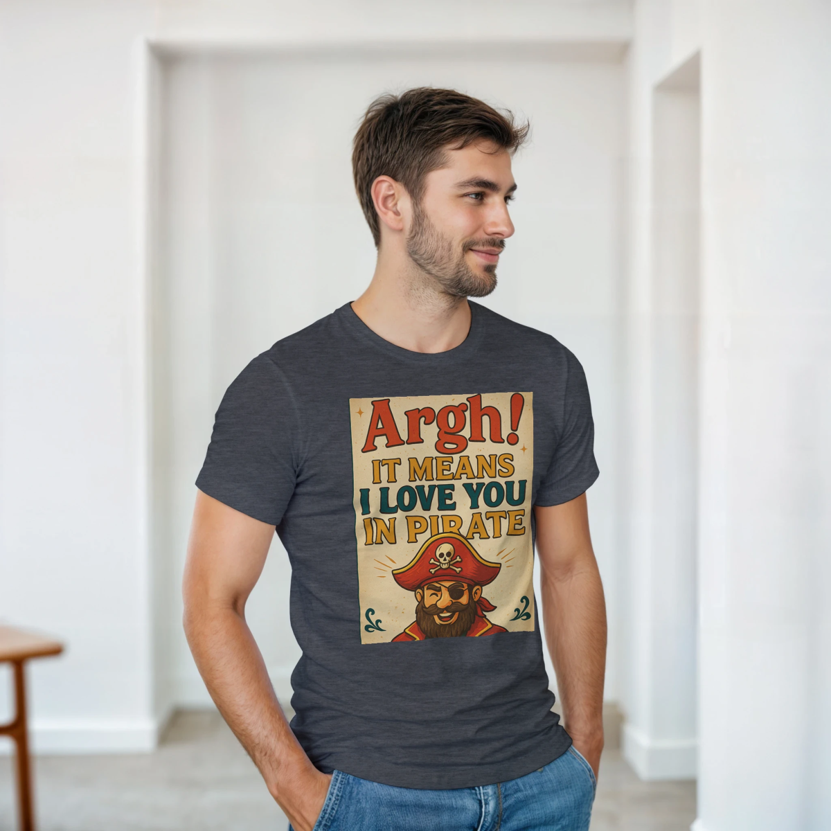 ARHG! It Means I Love You In Pirate – Classic Fit Heavyweight Cotton T-Shirt - Authentic Patriot