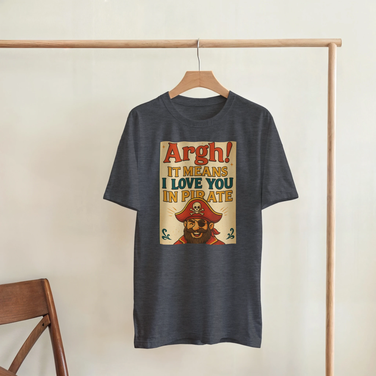 ARHG! It Means I Love You In Pirate – Classic Fit Heavyweight Cotton T-Shirt - Authentic Patriot