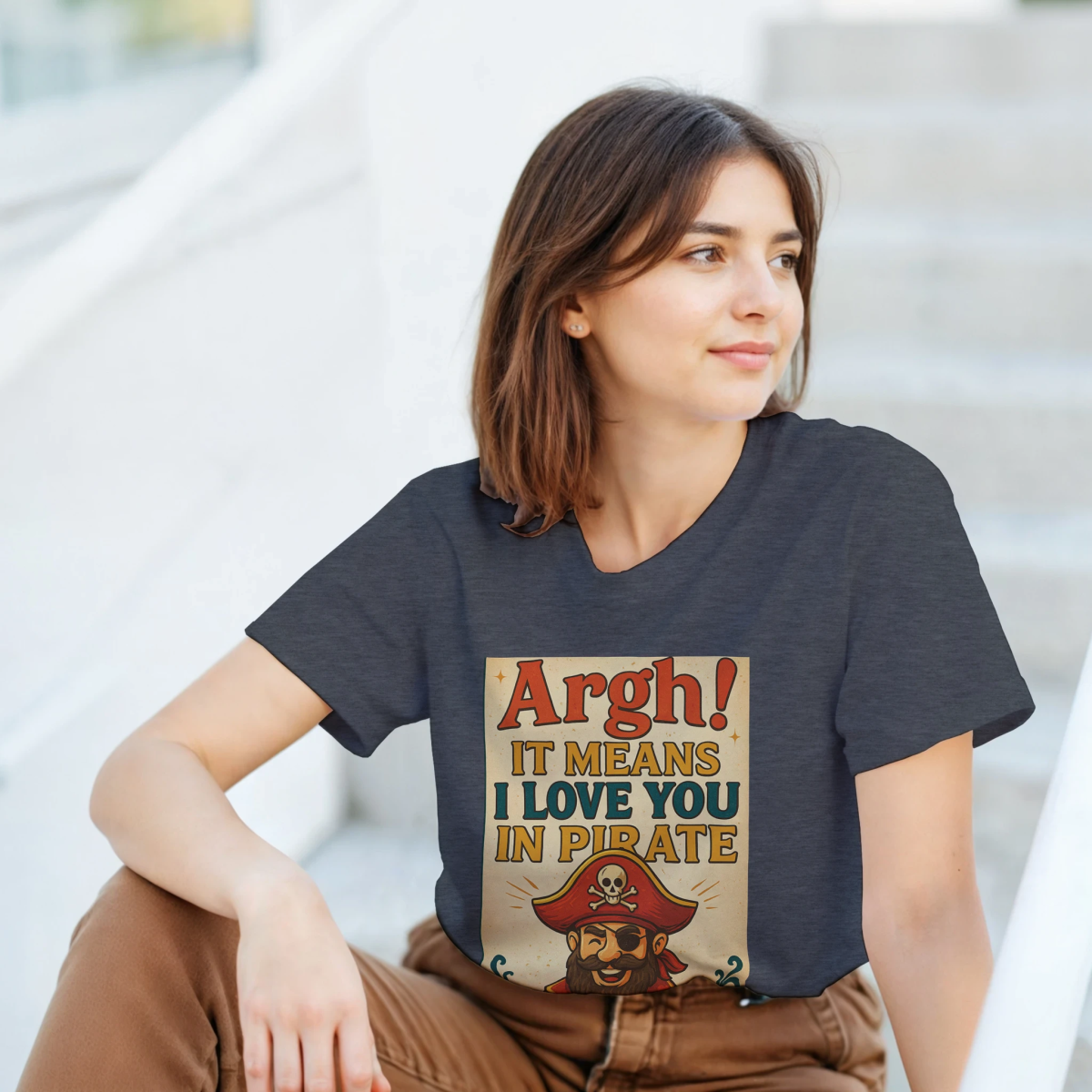 ARHG! It Means I Love You In Pirate – Classic Fit Heavyweight Cotton T-Shirt - Authentic Patriot