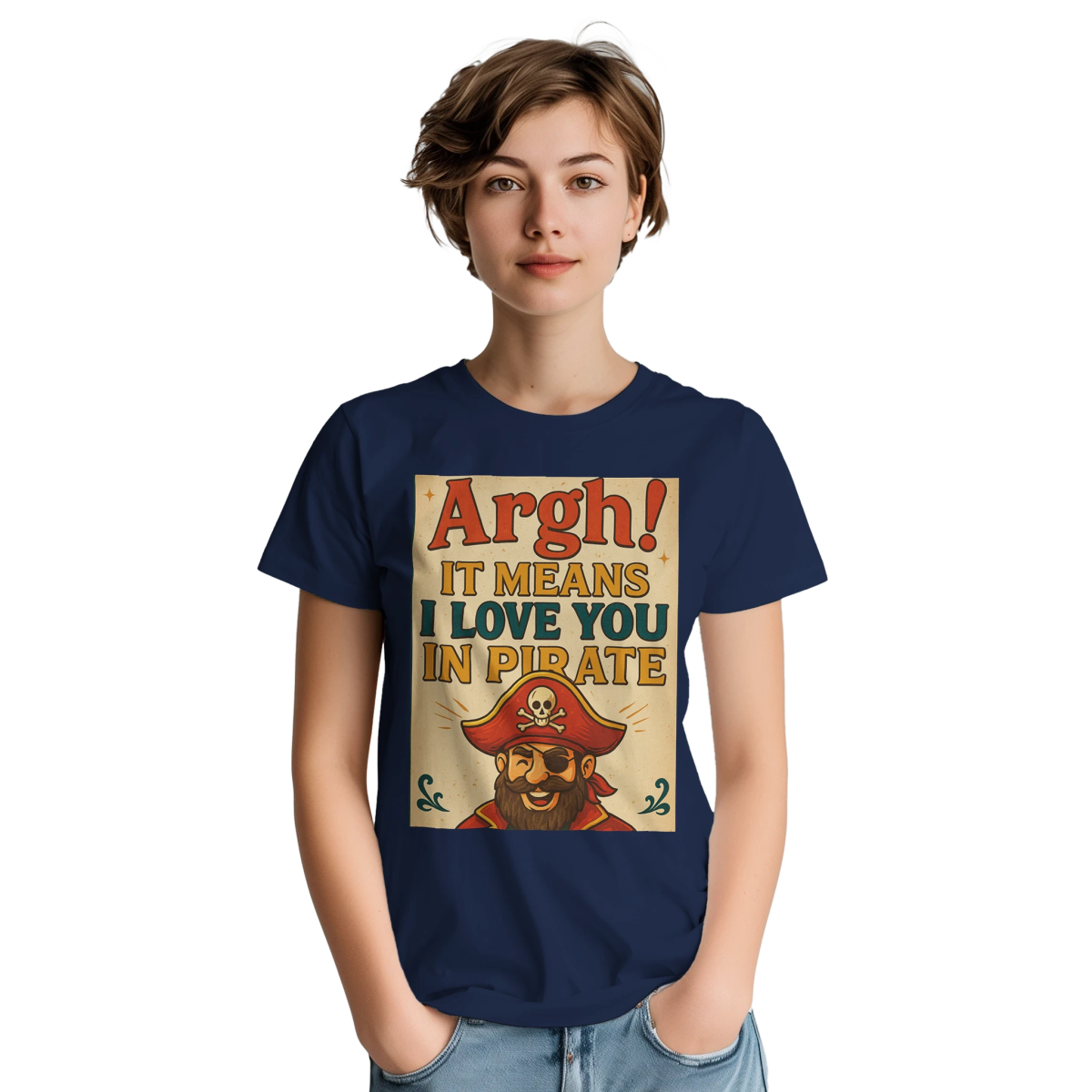 ARHG! It Means I Love You In Pirate – Classic Fit Heavyweight Cotton T-Shirt - Authentic Patriot