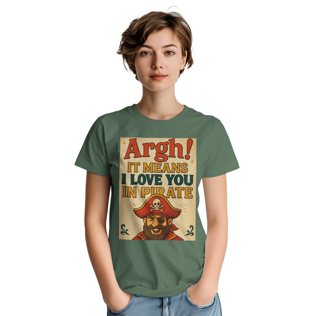 ARHG! It Means I Love You In Pirate – Classic Fit Heavyweight Cotton T-Shirt - Authentic Patriot