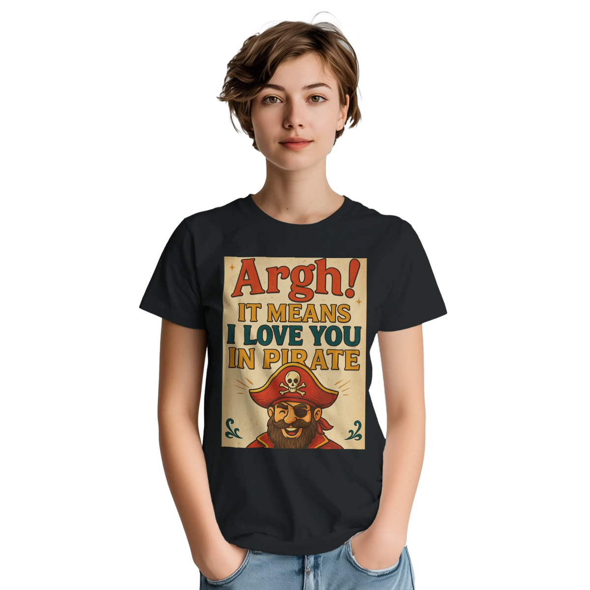 ARHG! It Means I Love You In Pirate – Classic Fit Heavyweight Cotton T-Shirt - Authentic Patriot