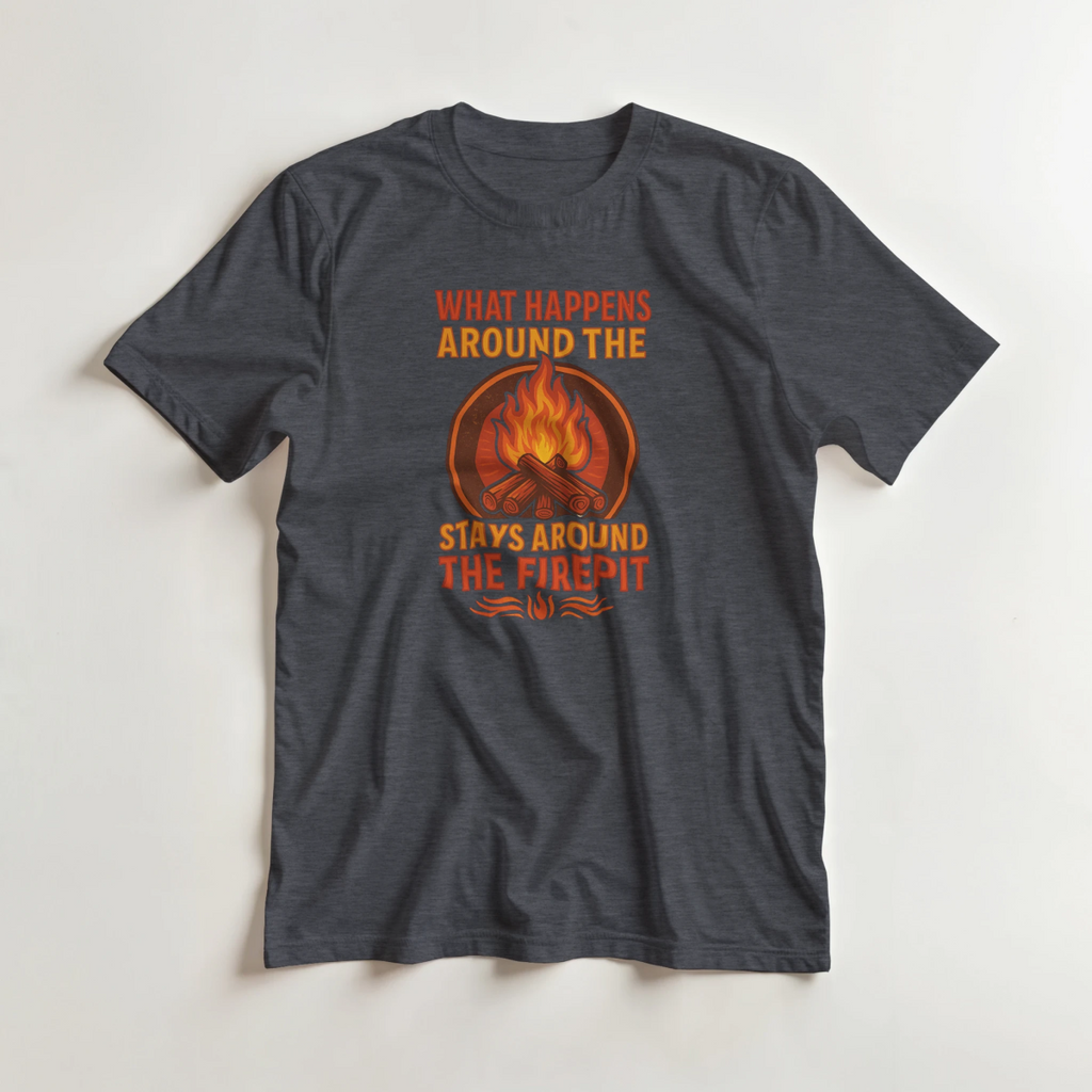 Classic Fit Cotton T-Shirt – What Happens Around The Firepit Stays Around The Firepit - Authentic Patriot