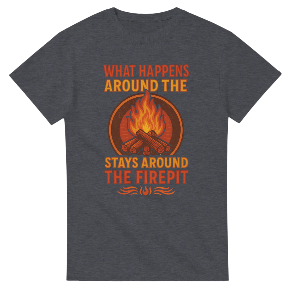 Classic Fit Cotton T-Shirt – What Happens Around The Firepit Stays Around The Firepit - Authentic Patriot