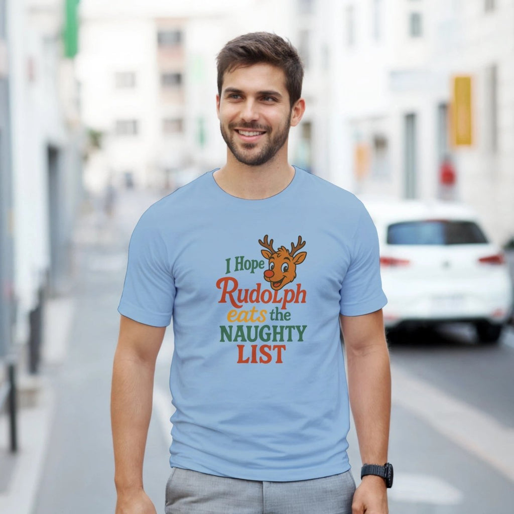 Classic T-Shirt - I Hope Rudolph Eats the Naughty List Design - Authentic Patriot