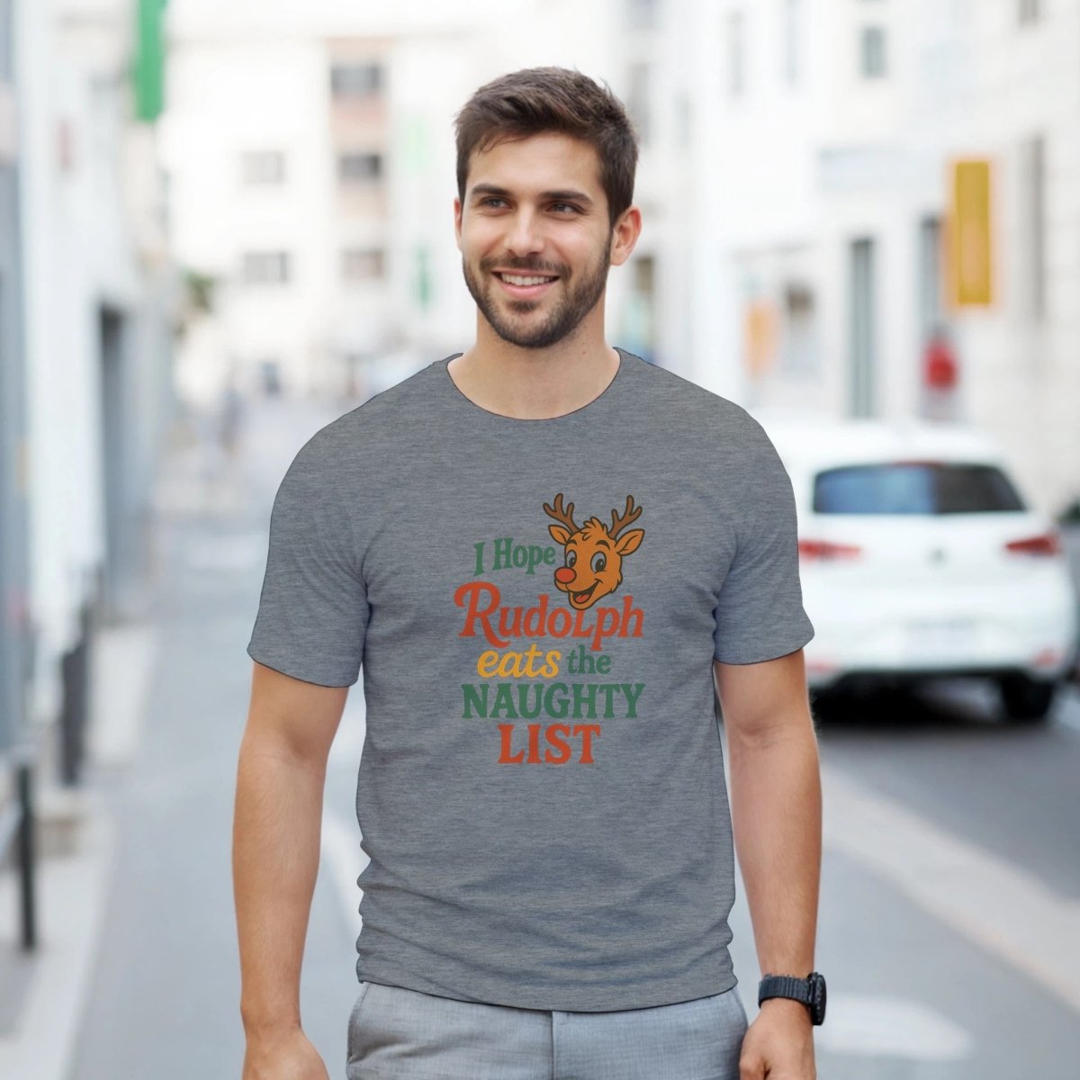Classic T-Shirt - I Hope Rudolph Eats the Naughty List Design - Authentic Patriot
