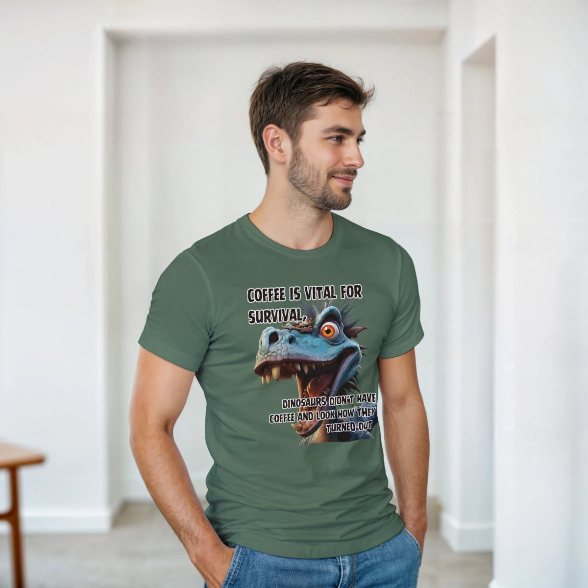 Coffee Is Vital T-Shirt – Dinosaurs Didn't Have It and Look How They Turned Out - Authentic Patriot