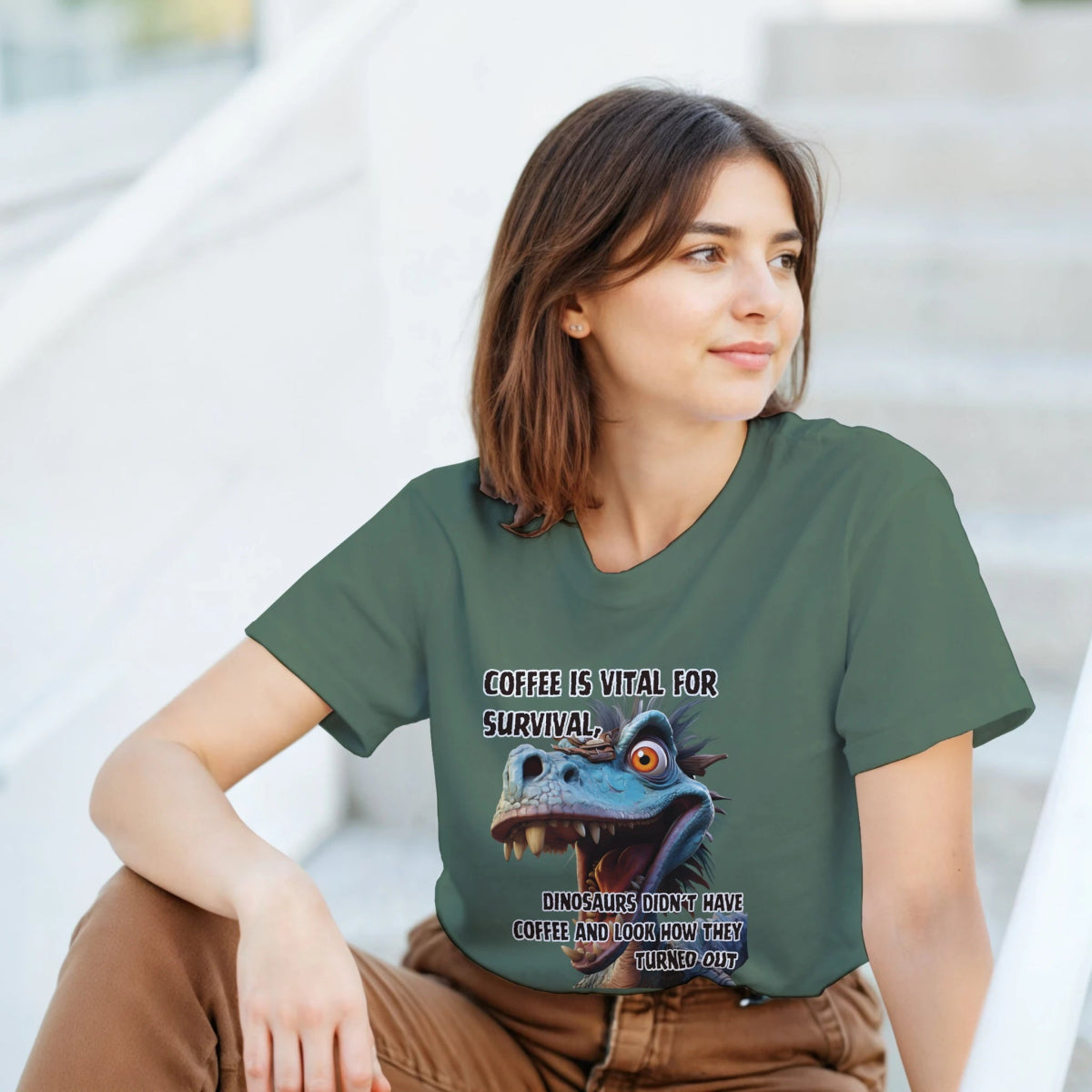 Coffee Is Vital T-Shirt – Dinosaurs Didn't Have It and Look How They Turned Out - Authentic Patriot