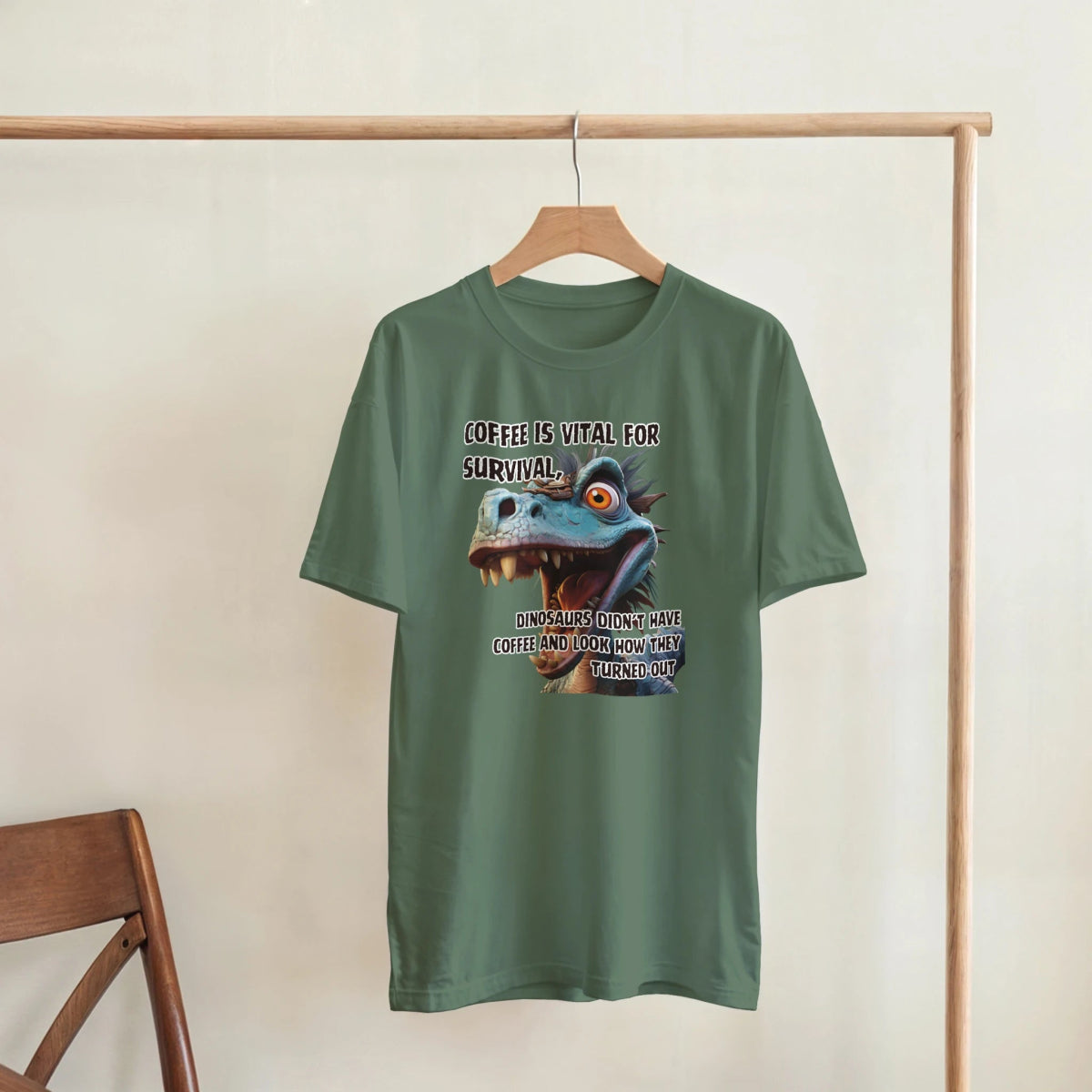 Coffee Is Vital T-Shirt – Dinosaurs Didn't Have It and Look How They Turned Out - Authentic Patriot