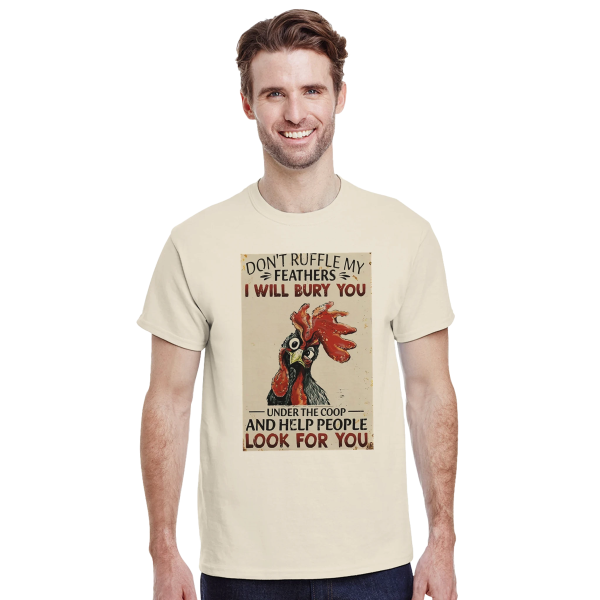 Don't Ruffle My Feathers T-Shirt – Humorous Cotton Tee for Casual Wear - Authentic Patriot