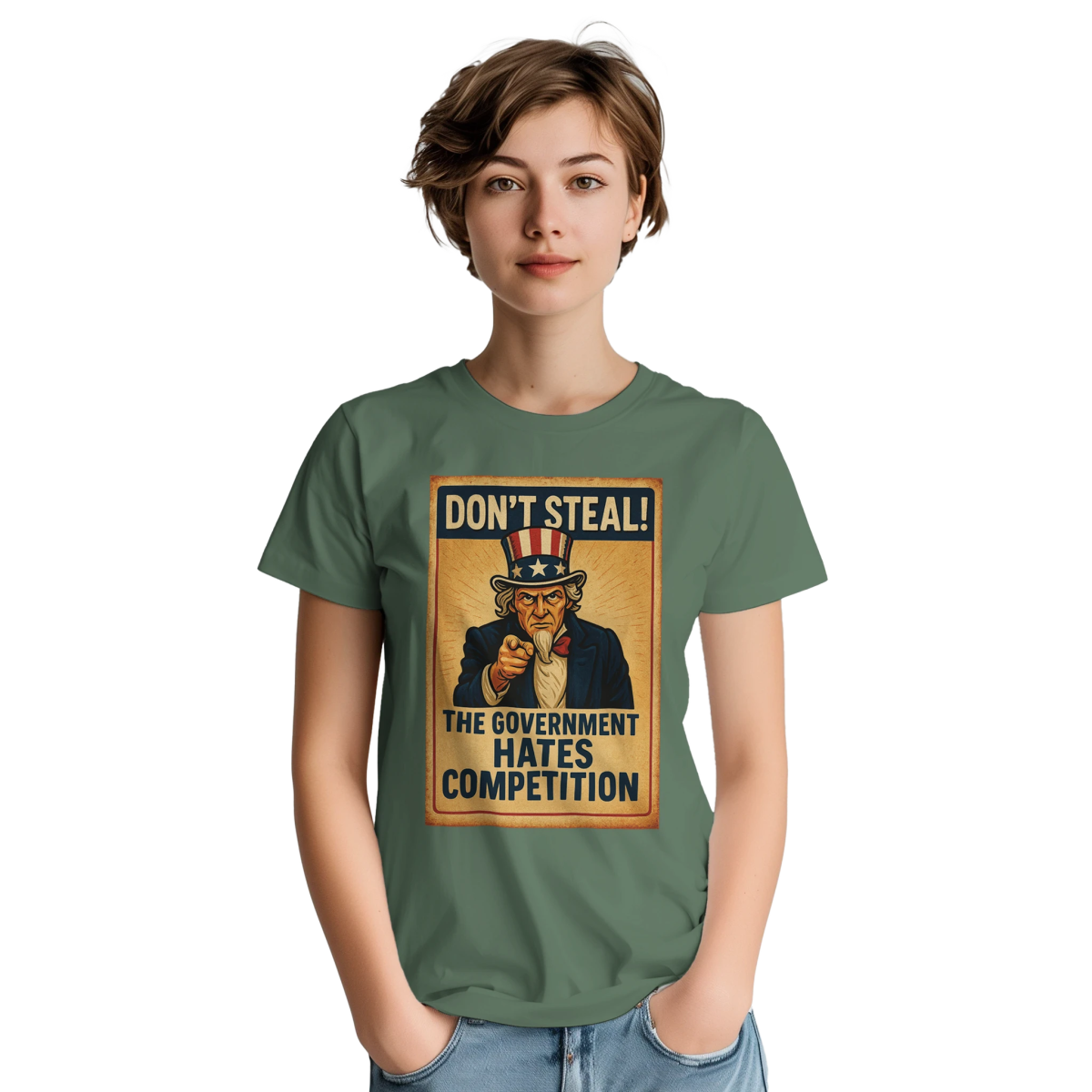 Don't Steal T-Shirt – Government Hates Competition Classic Fit Tee - Authentic Patriot