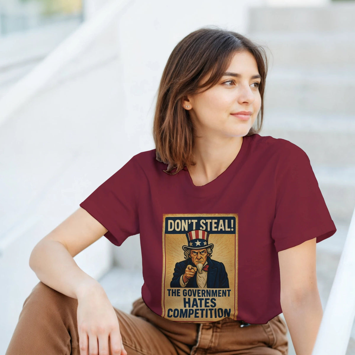 Don't Steal T-Shirt – Government Hates Competition Classic Fit Tee - Authentic Patriot