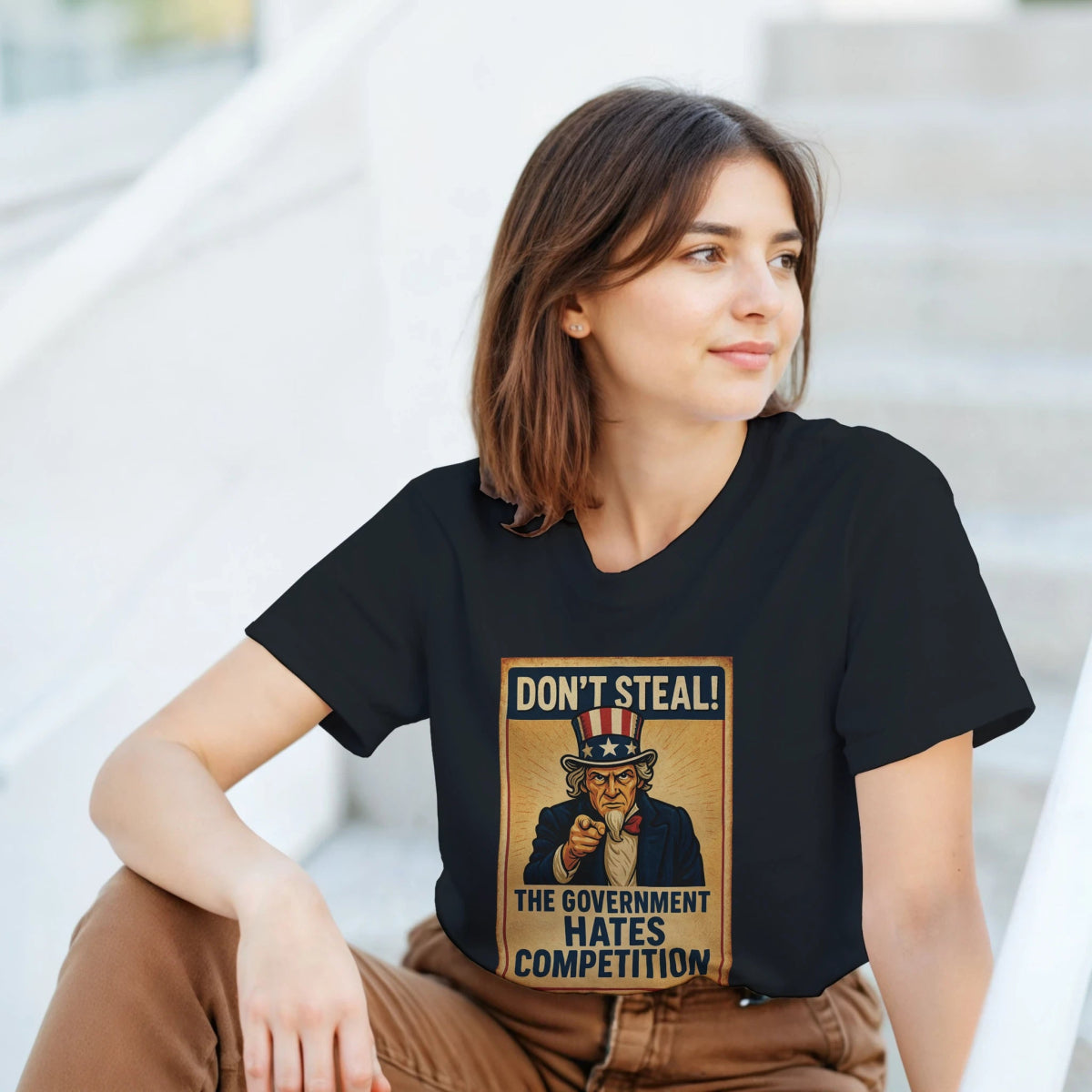Don't Steal T-Shirt – Government Hates Competition Classic Fit Tee - Authentic Patriot