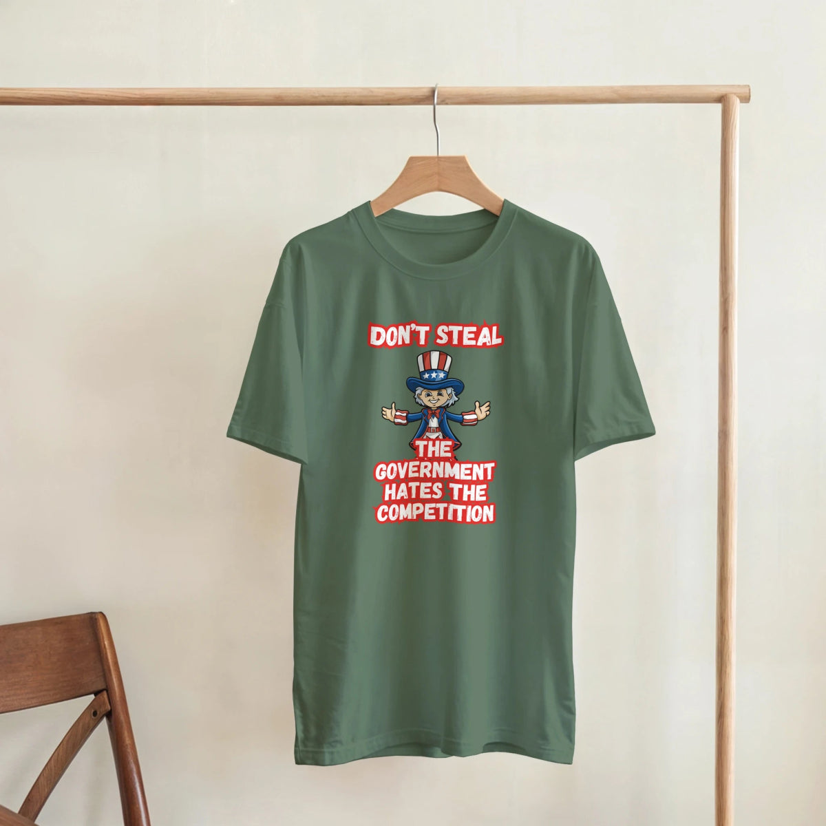 Don't Steal T-Shirt – Government Hates Competition Design – Men's Classic Fit Tee - Authentic Patriot