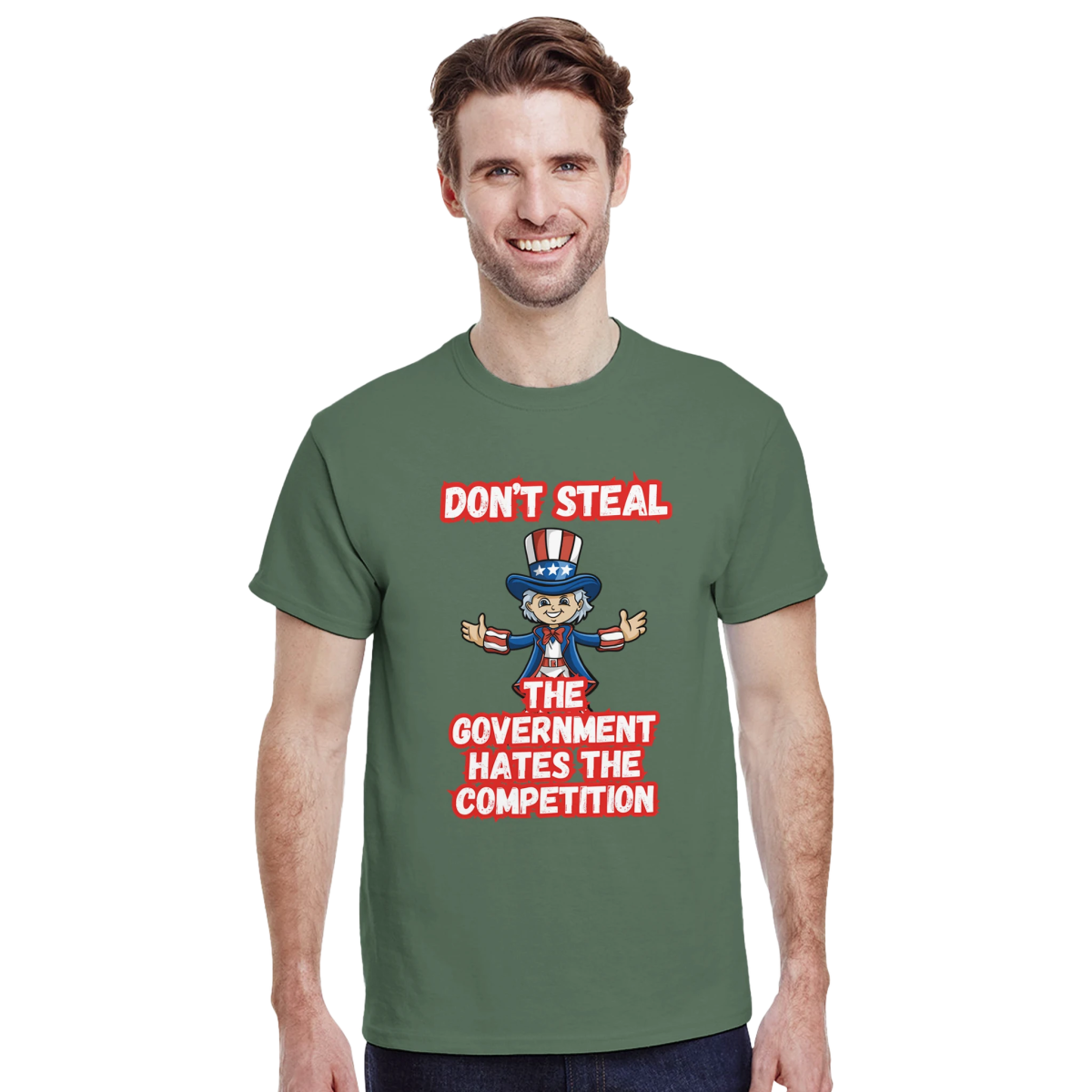 Don't Steal T-Shirt – Government Hates Competition Design – Men's Classic Fit Tee - Authentic Patriot