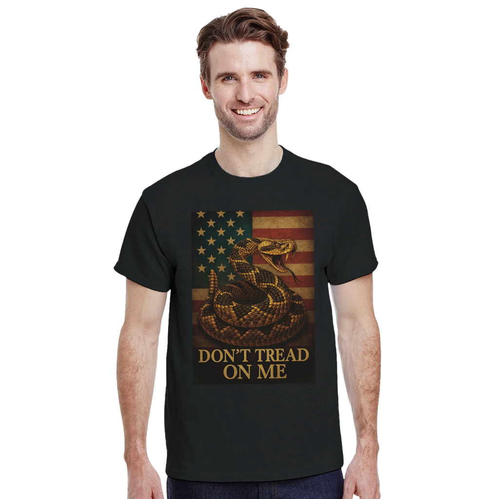 Don't Tread On Me Cotton T-Shirt – Classic Fit & Durable Design - Authentic Patriot
