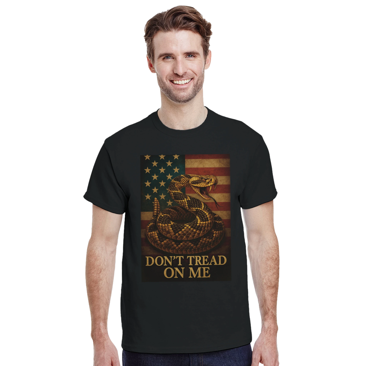 Don't Tread On Me Cotton T-Shirt – Classic Fit & Durable Design - Authentic Patriot