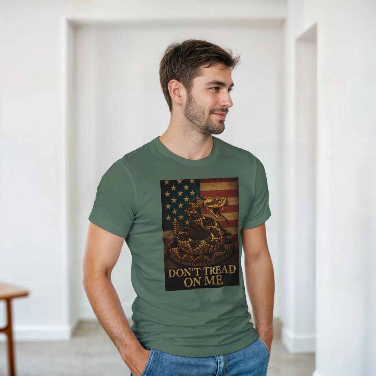 Don't Tread On Me Cotton T-Shirt – Classic Fit & Durable Design - Authentic Patriot