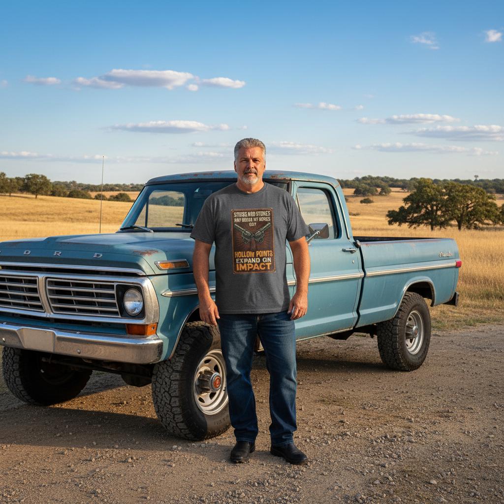 Durable Cotton T-Shirt – Sticks And Stones May Break My Bones, Hollow Points Expand - Authentic Patriot