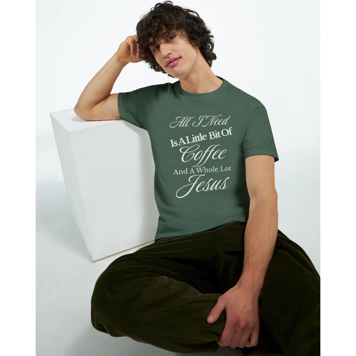 Faith & Coffee T-Shirt – Little Bit Of Coffee And A Whole Lot Of Jesus (Text Design) - Authentic Patriot