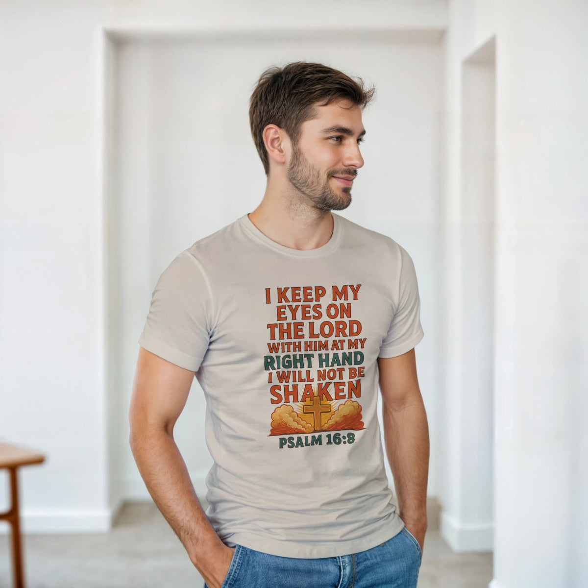 Faith - Inspired T-Shirt – I Keep My Eyes On The Lord Design - Authentic Patriot