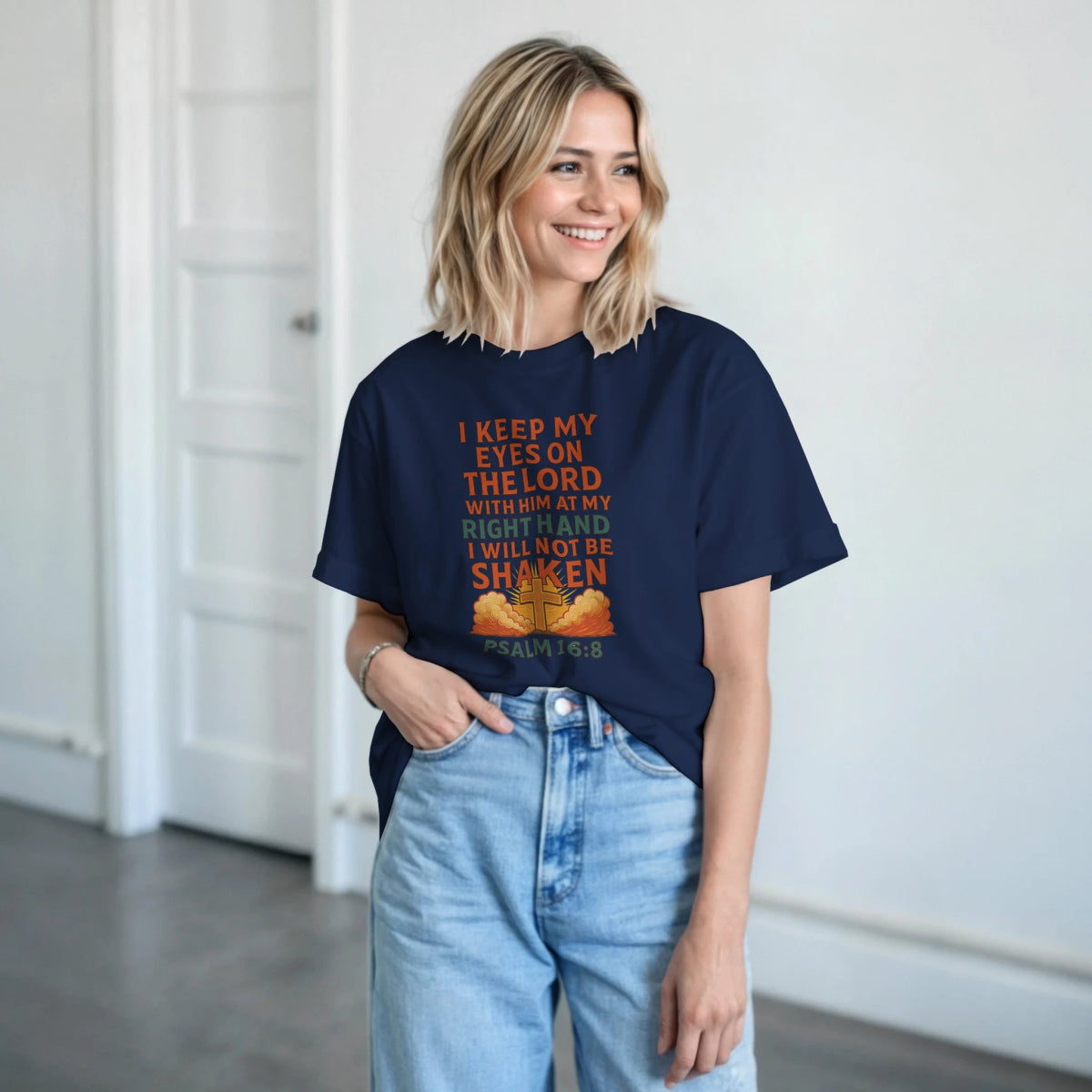 Faith - Inspired T-Shirt – I Keep My Eyes On The Lord Design - Authentic Patriot