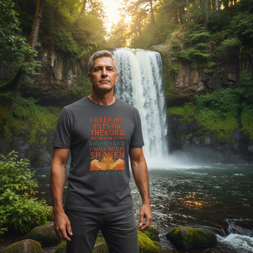 Faith - Inspired T-Shirt – I Keep My Eyes On The Lord Design - Authentic Patriot