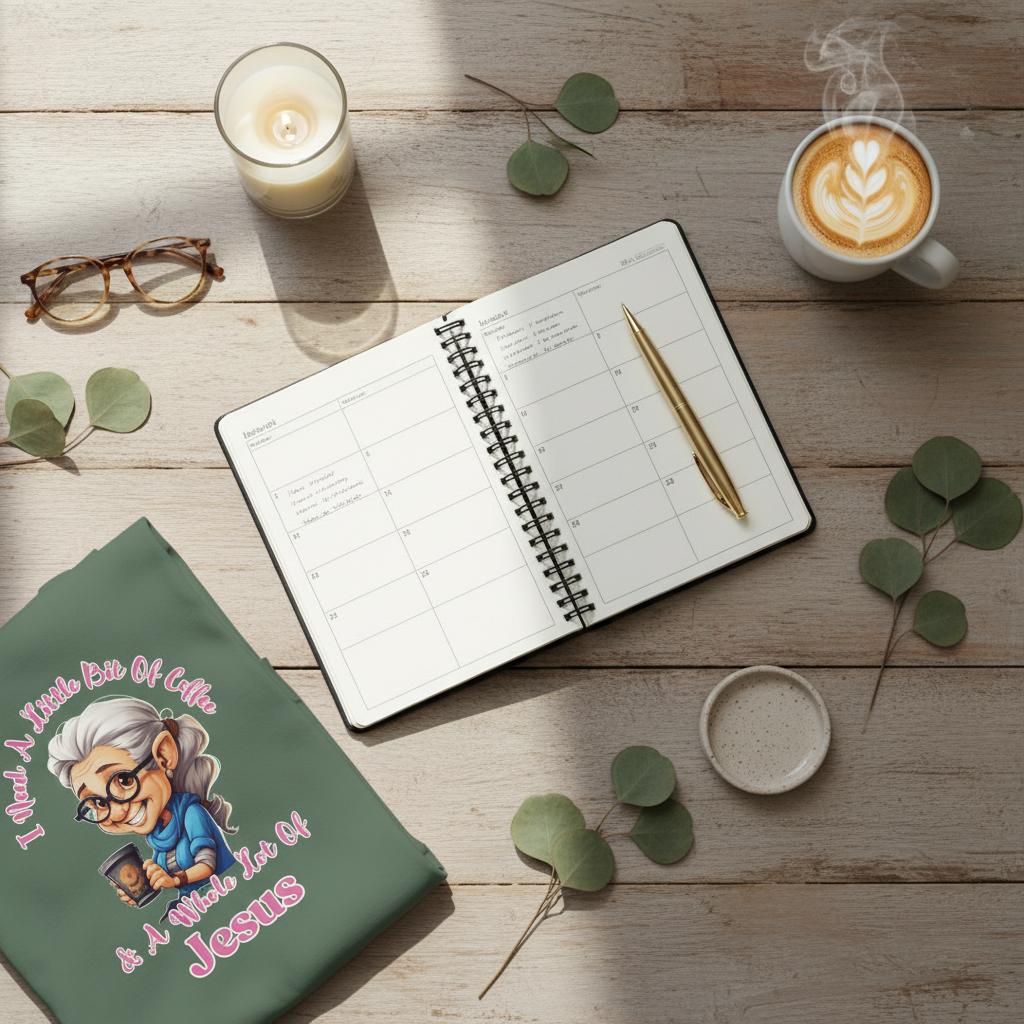 (Female) I Need A Little Bit Of Coffee And A Whole Lot Of Jesus T-Shirt – Classic Fit Cotton Tee for Women - Authentic Patriot