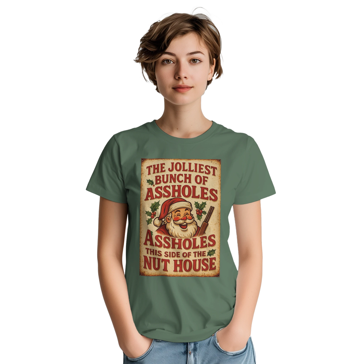 Funny T-Shirt - The Jolliest Bunch Of Assholes This Side Of The Nut House - Authentic Patriot