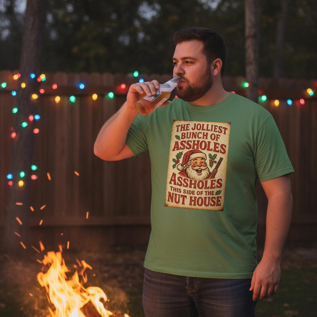 Funny T-Shirt - The Jolliest Bunch Of Assholes This Side Of The Nut House - Authentic Patriot