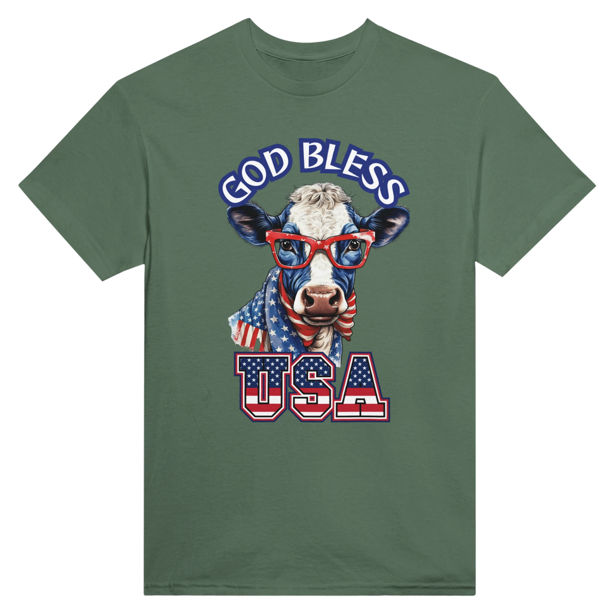 God Bless USA Heavyweight Cotton T-Shirt – Classic Fit & Durable Design - Authentic Patriot