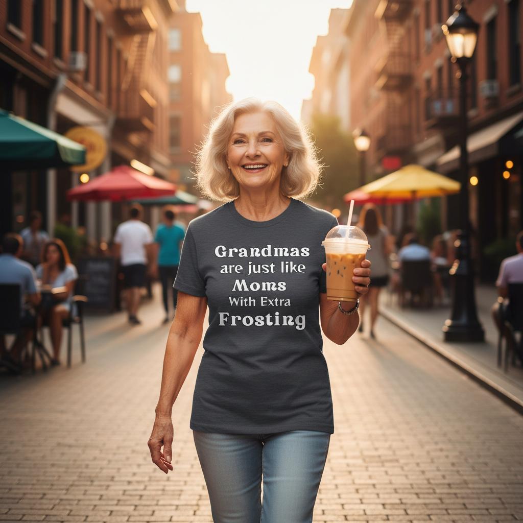 Grandmas are like Moms with Extra Frosting T-Shirt – Classic Fit Cotton Tee - Authentic Patriot