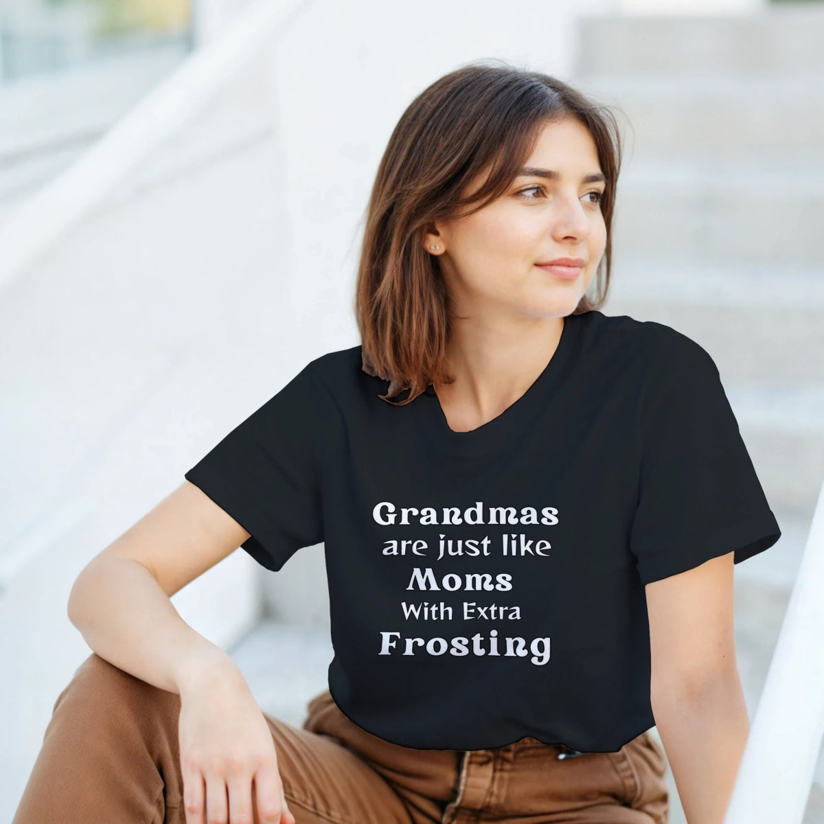 Grandmas are like Moms with Extra Frosting T-Shirt – Classic Fit Cotton Tee - Authentic Patriot