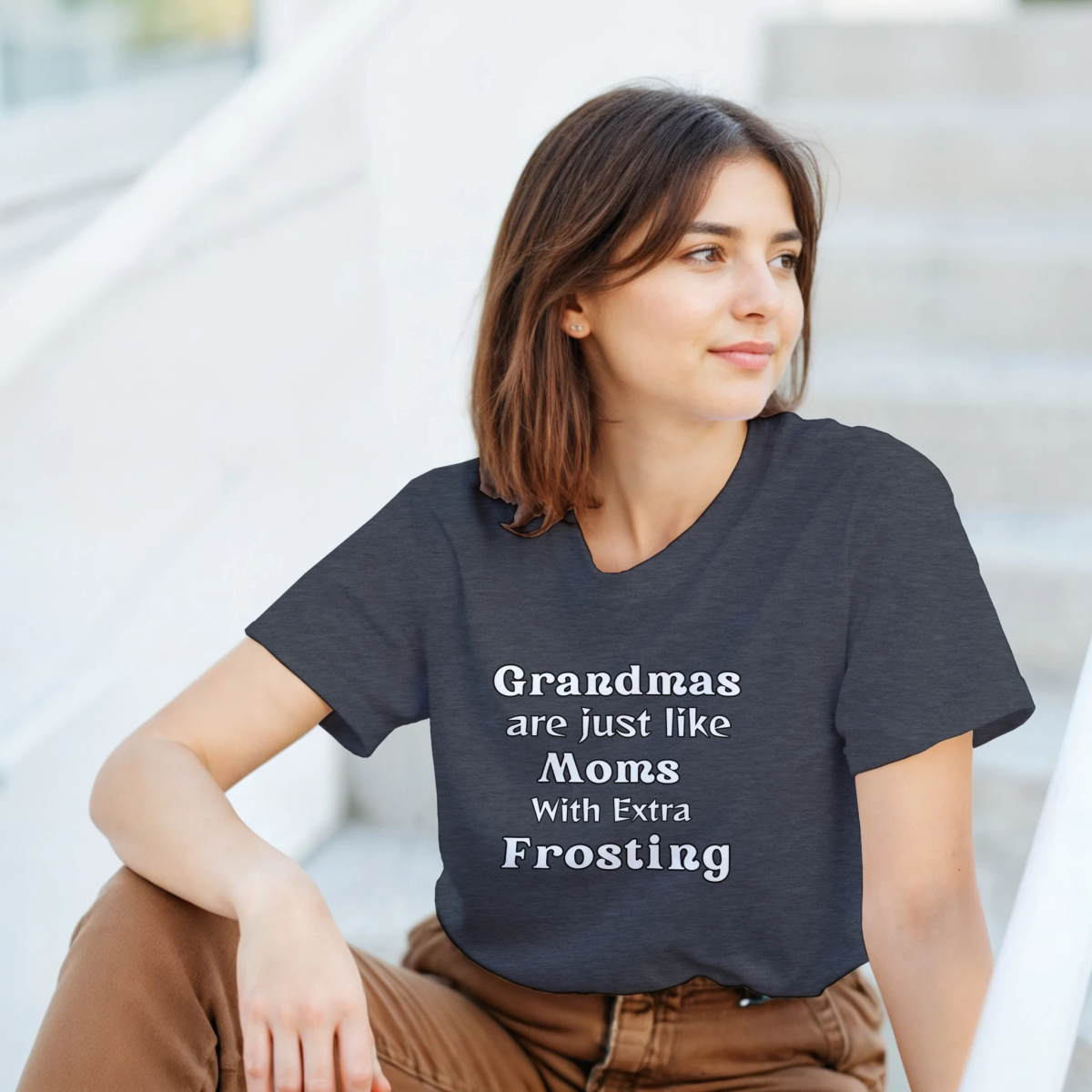Grandmas are like Moms with Extra Frosting T-Shirt – Classic Fit Cotton Tee - Authentic Patriot
