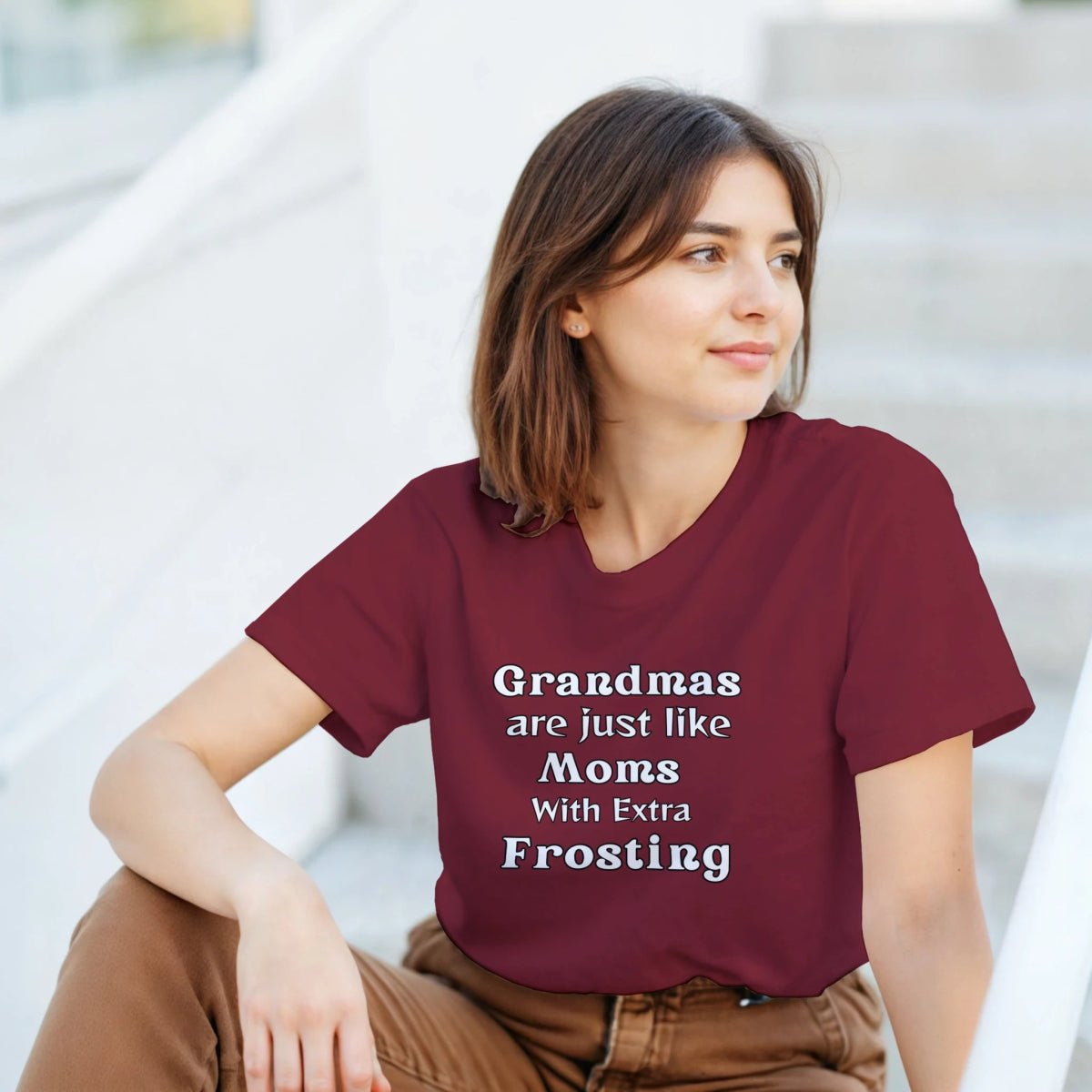 Grandmas are like Moms with Extra Frosting T-Shirt – Classic Fit Cotton Tee - Authentic Patriot