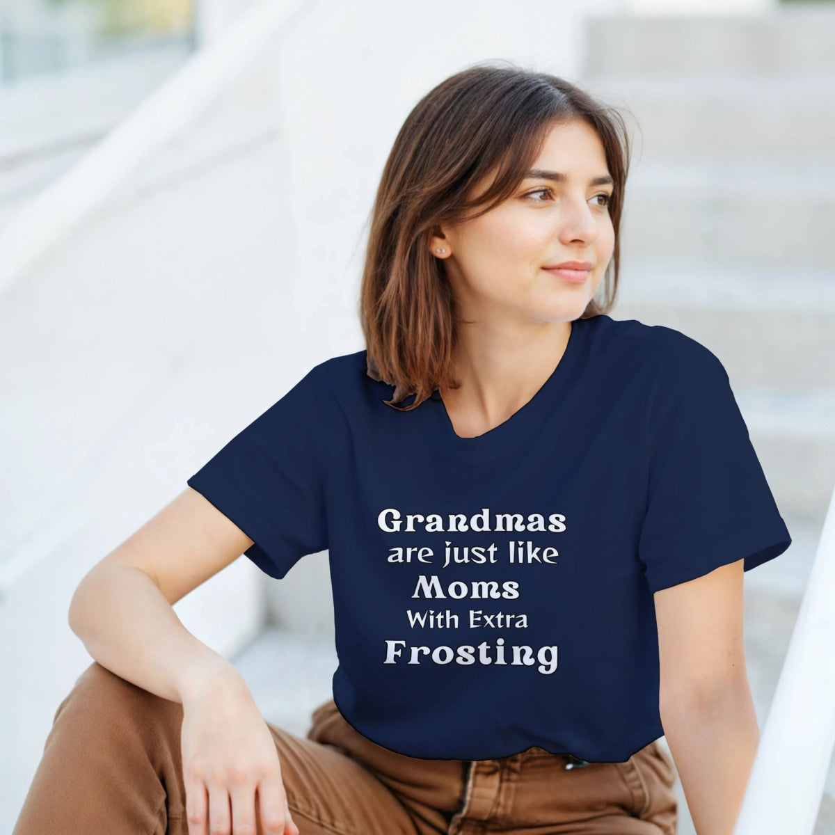 Grandmas are like Moms with Extra Frosting T-Shirt – Classic Fit Cotton Tee - Authentic Patriot
