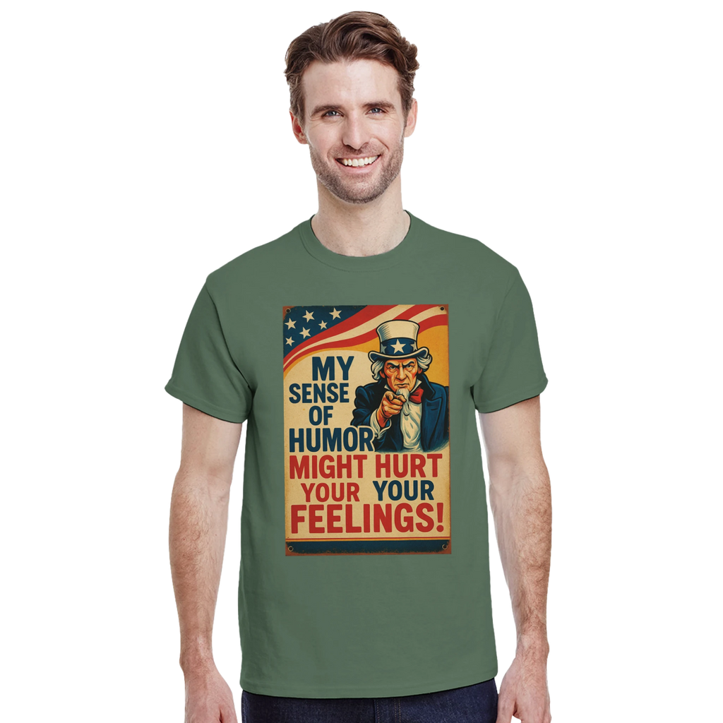 Humor Statement T-Shirt - Classic Fit Cotton Tee - Casual Wear - Authentic Patriot