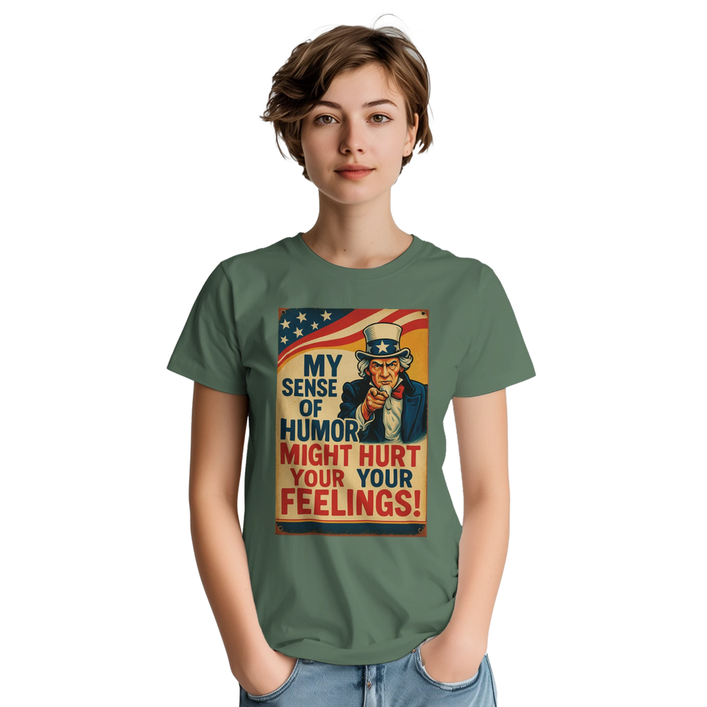 Humor Statement T-Shirt - Classic Fit Cotton Tee - Casual Wear - Authentic Patriot