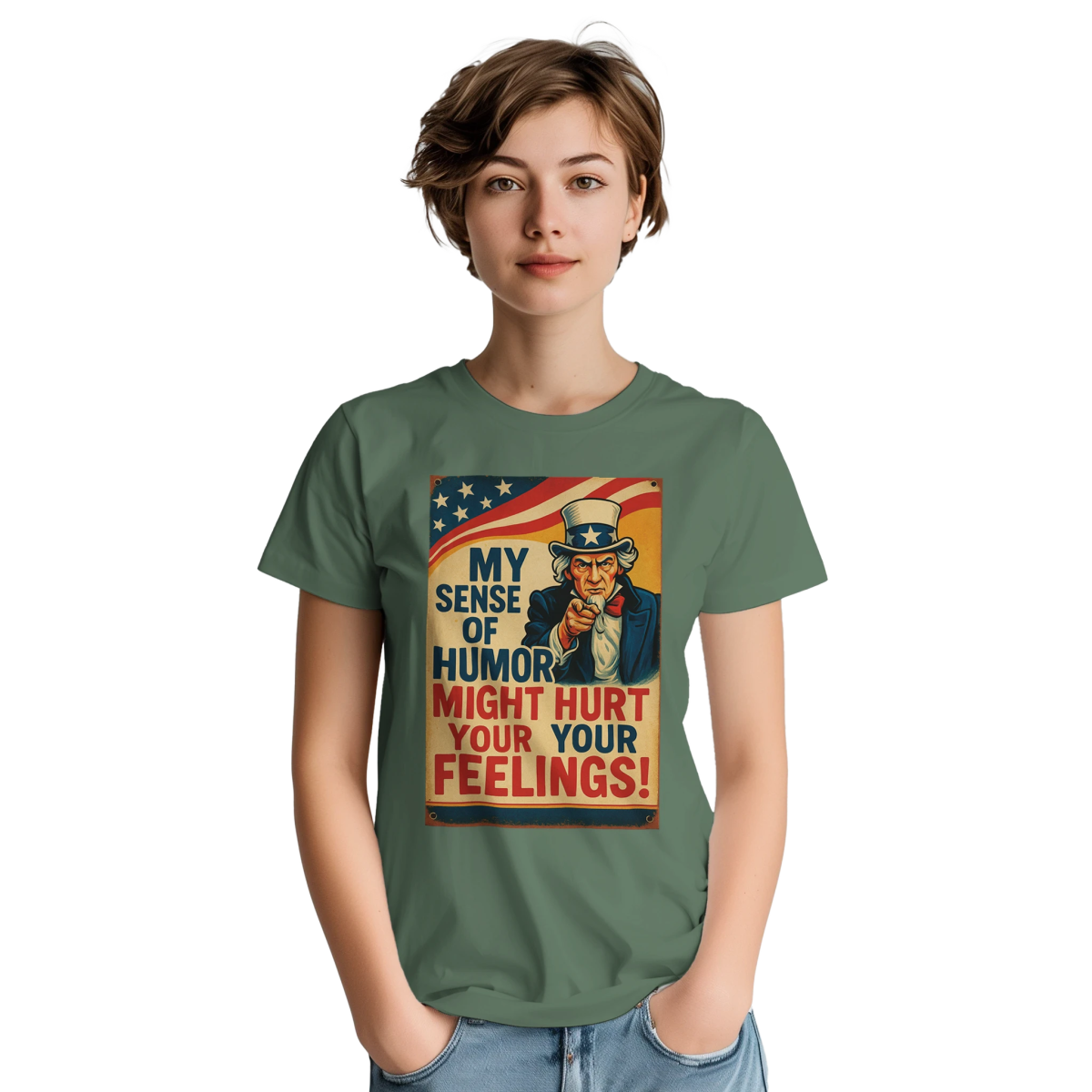 Humor Statement T-Shirt - Classic Fit Cotton Tee - Casual Wear - Authentic Patriot