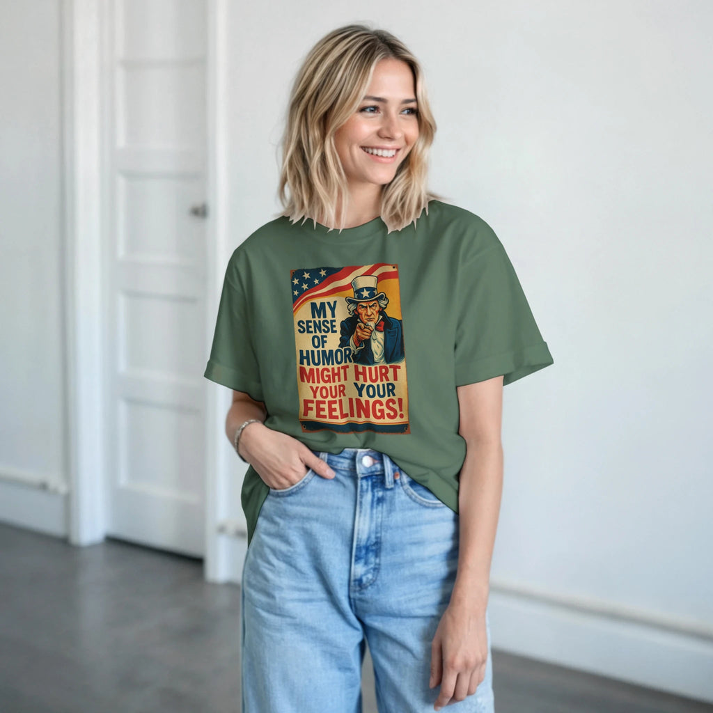 Humor Statement T-Shirt - Classic Fit Cotton Tee - Casual Wear - Authentic Patriot
