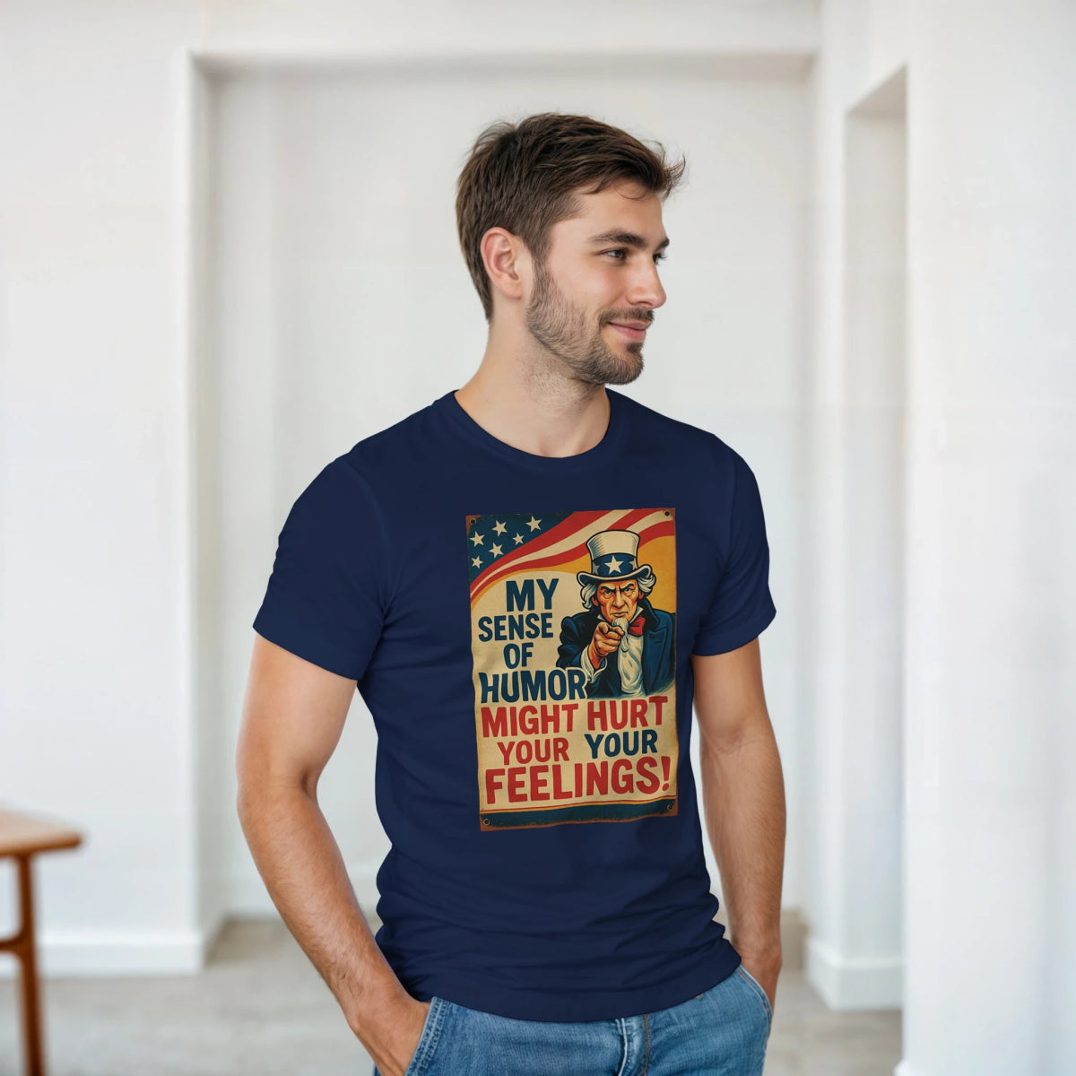 Humor Statement T-Shirt - Classic Fit Cotton Tee - Casual Wear - Authentic Patriot