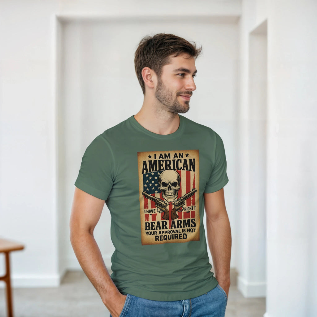 I Am An American Heavyweight Cotton T-Shirt – Classic Fit & Durability - Authentic Patriot