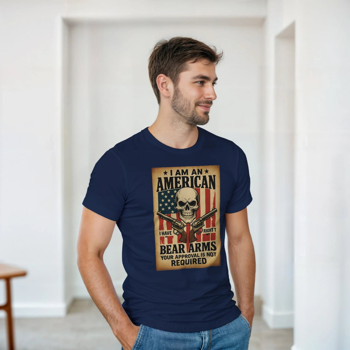 I Am An American Heavyweight Cotton T-Shirt – Classic Fit & Durability - Authentic Patriot