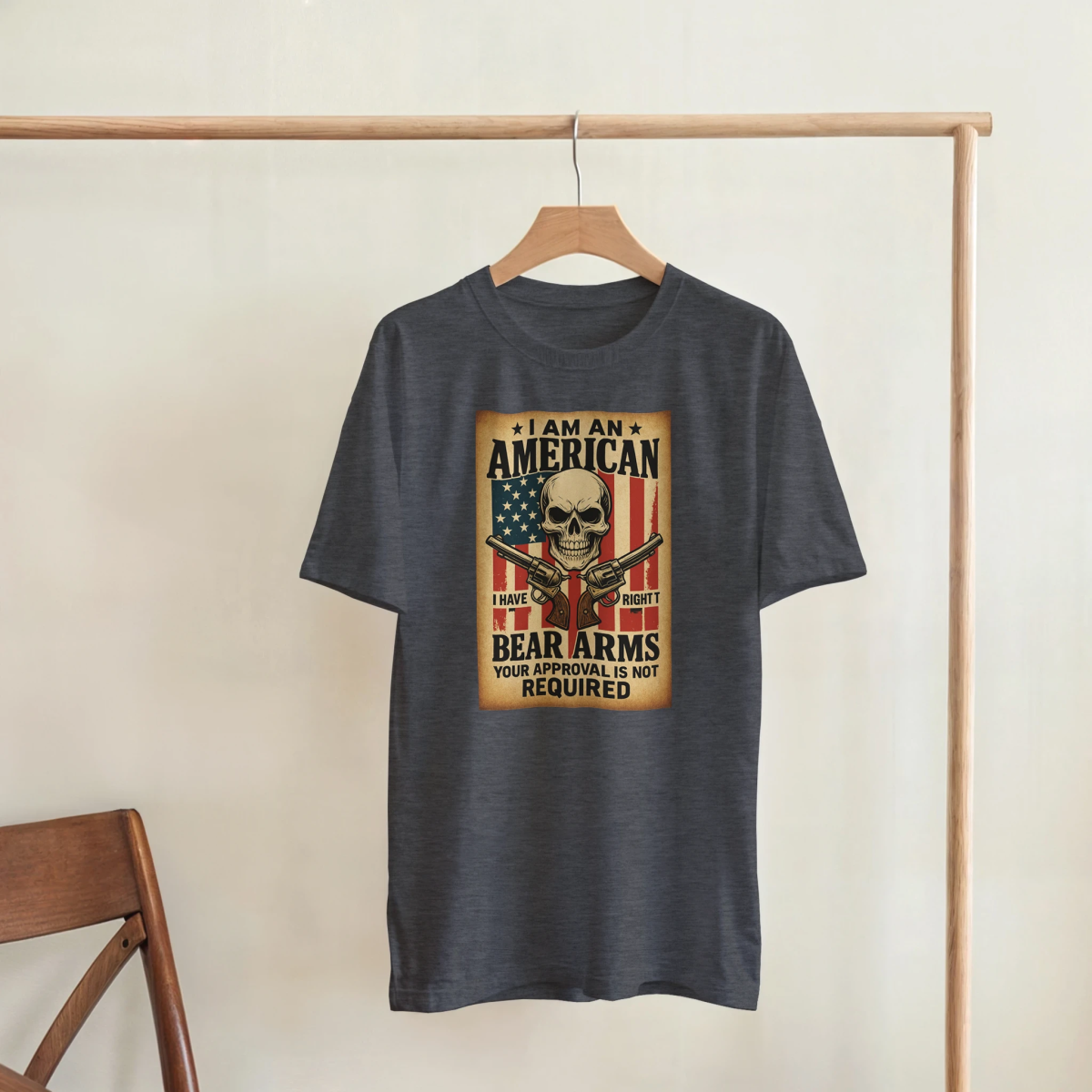 I Am An American Heavyweight Cotton T-Shirt – Classic Fit & Durability - Authentic Patriot