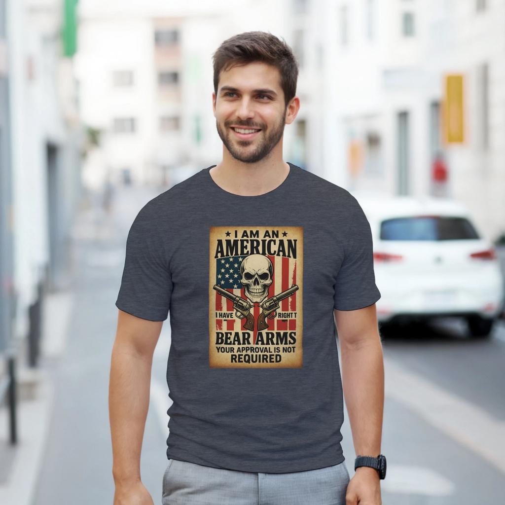 I Am An American Heavyweight Cotton T-Shirt – Classic Fit & Durability - Authentic Patriot
