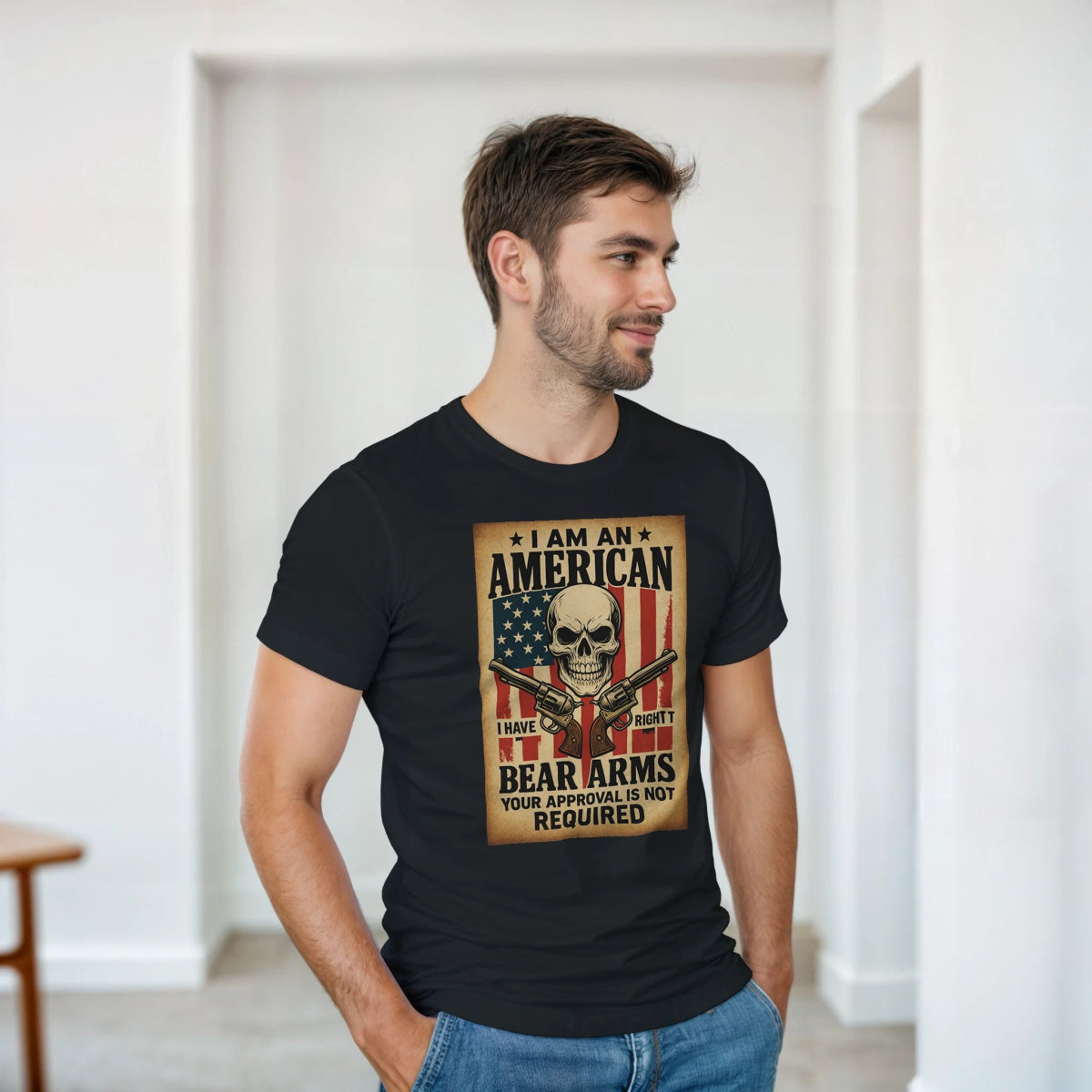 I Am An American Heavyweight Cotton T-Shirt – Classic Fit & Durability - Authentic Patriot