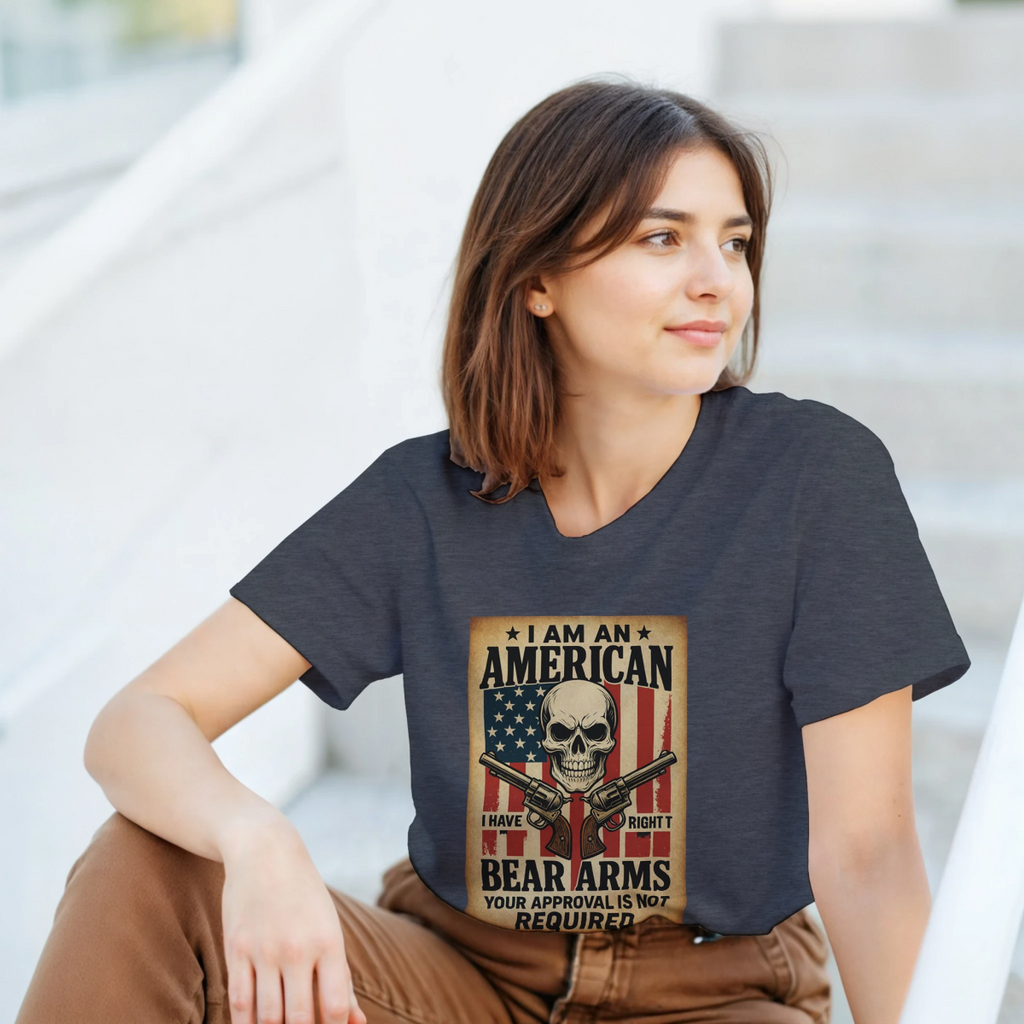 I Am An American Heavyweight Cotton T-Shirt – Classic Fit & Durability - Authentic Patriot