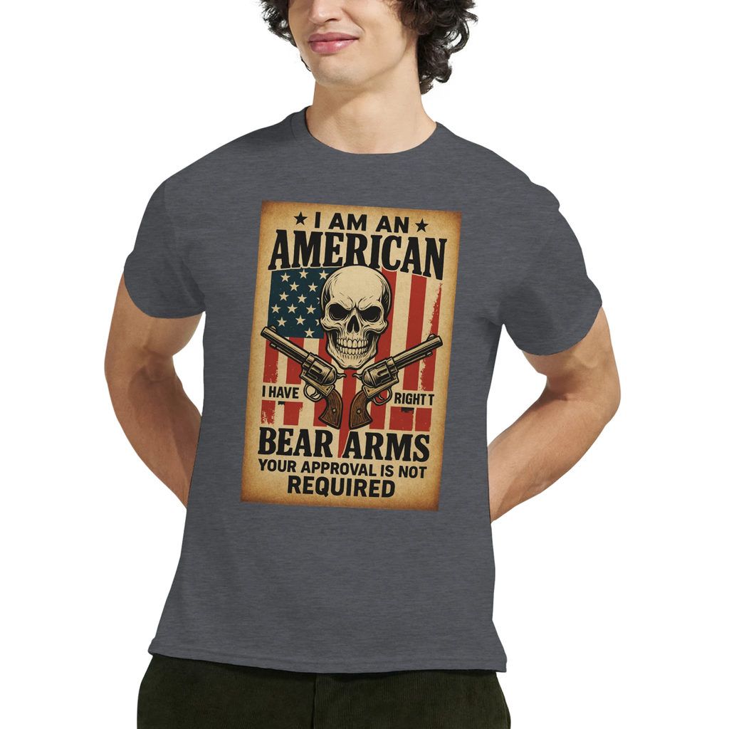 I Am An American Heavyweight Cotton T-Shirt – Classic Fit & Durability - Authentic Patriot